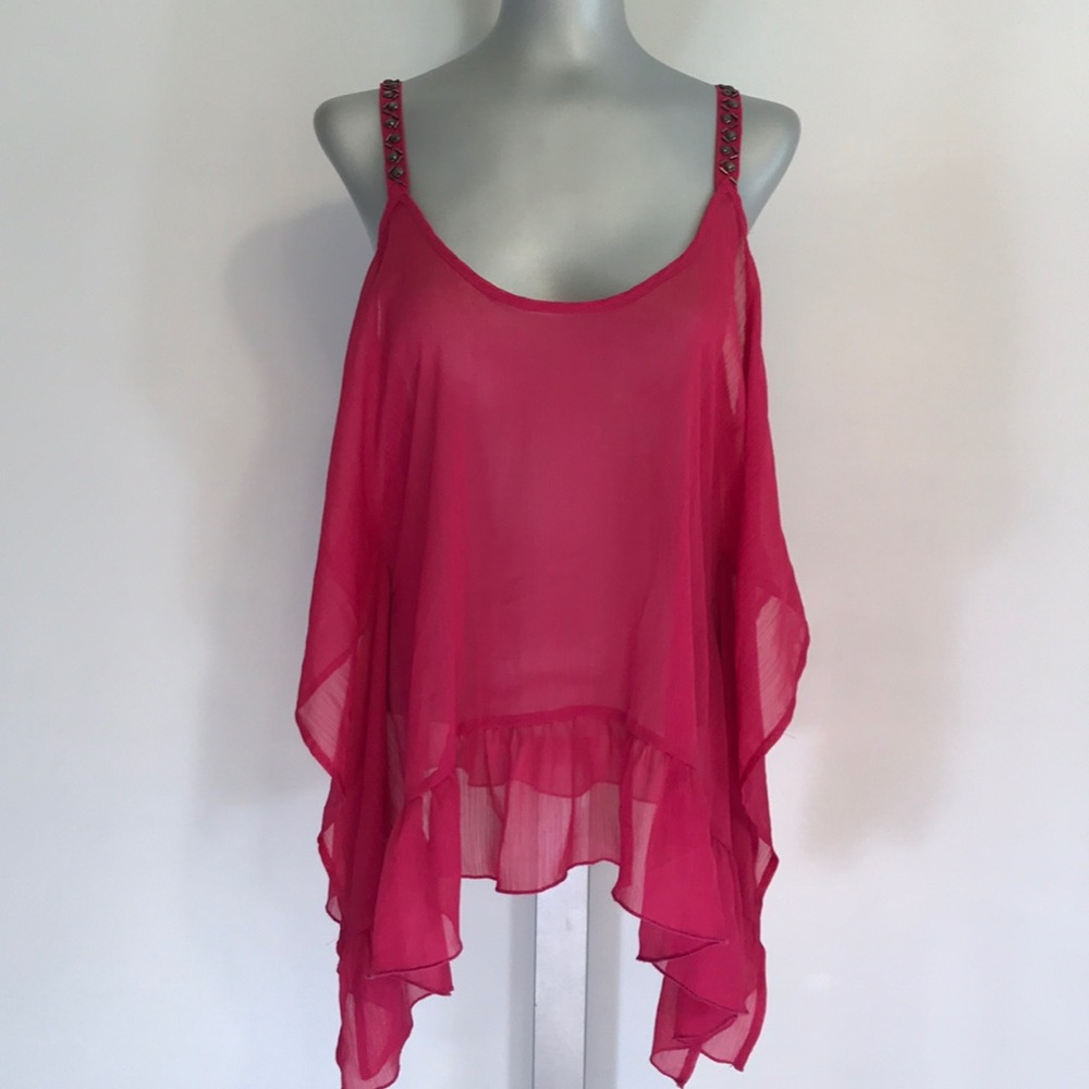 Bebe Fuchsia Bikini Cover Up Top - Picture 2 of 6